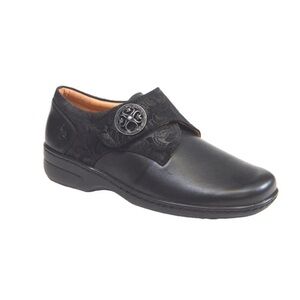 Portofino SELINA ND-29813 - PETUNIA BLACK Black Leather Loafer Eur 38 Womens 7